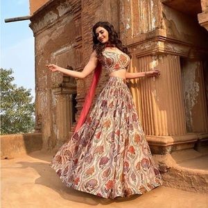 Printed Organza Lehenga - Anushree Label